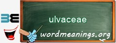 WordMeaning blackboard for ulvaceae